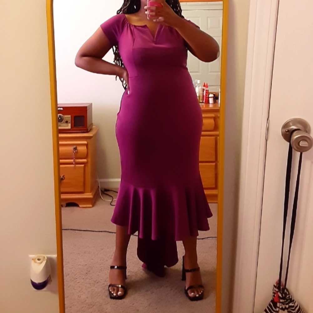 A formal purple dress